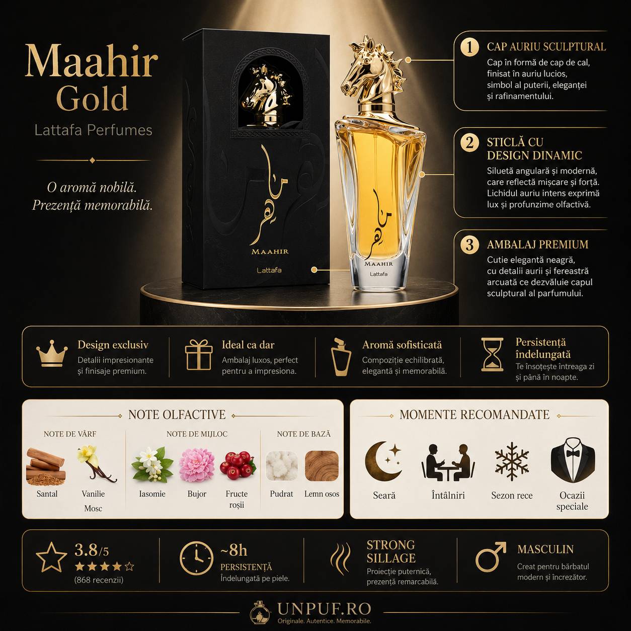 Parfum Arabesc Bărbați Maahir Gold Lattafa Eau de Parfum 100 ml